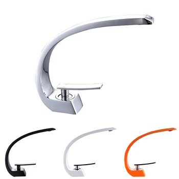 

High Quality Chrome Crane Mixer Elegant Brass Washbasin Hot Cold Water Single Handle Sink Basin Faucet Bathroom Tap