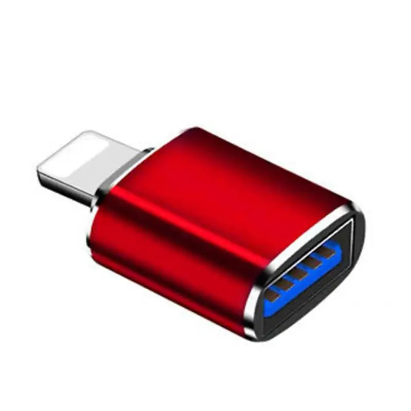 Адаптер USB OTG с подсветкой штекер 3 0 iOS 13 адаптер для зарядки iPhone 12 11 Pro XS Max XR X 8 7 6s 6