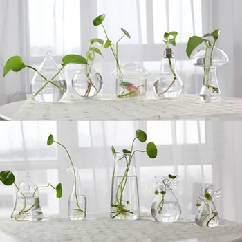 

Creative Hand Made Glass Vase Transparent Hydroponic Flower Bottle Indoor Gardening Living Room Home Desktop Art Decoration
