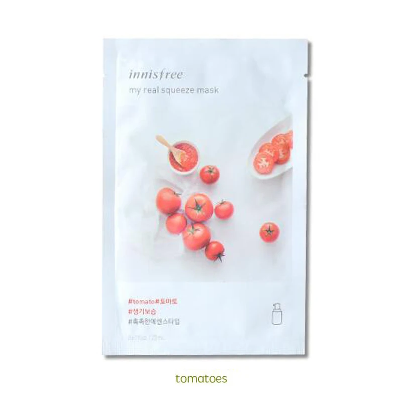 Innisfree It's Real Squeeze Mask увлажняющая маска с контролем жирности, Антивозрастная гладкая кожа, Корейская косметическая маска для лица - Цвет: tomotoes