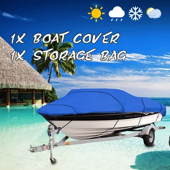 

Blue Boat Cover 11-13ft 14-16ft 17-19ft 20-22ft Waterproof Blue Waterproof Kit Heavy Duty Fishing Ski Jet Ski V-Hull Boat Cover