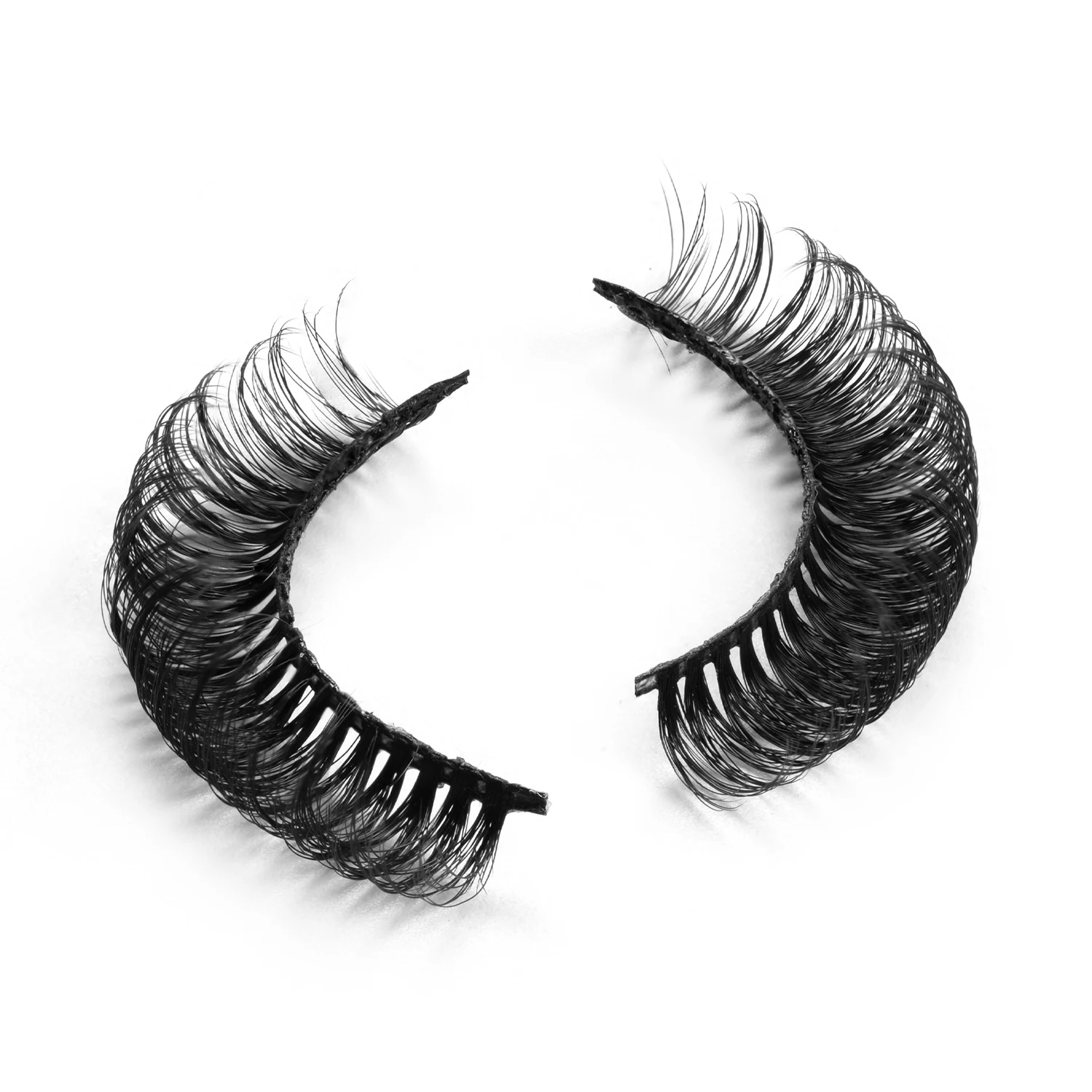 Wholesale 10 pairs DD Curl Faux Mink Eyelashes Handmade Russia Volmme Strip Eyelashes Make up Fluffy Super  Curl Eyelashes