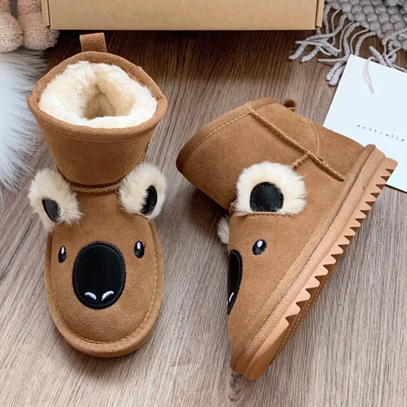 

Brand Slip-on Animal Style Kids Snow Boots High Quality Winter Warm Plush Liner Boys Girls Boots Anti-slippery