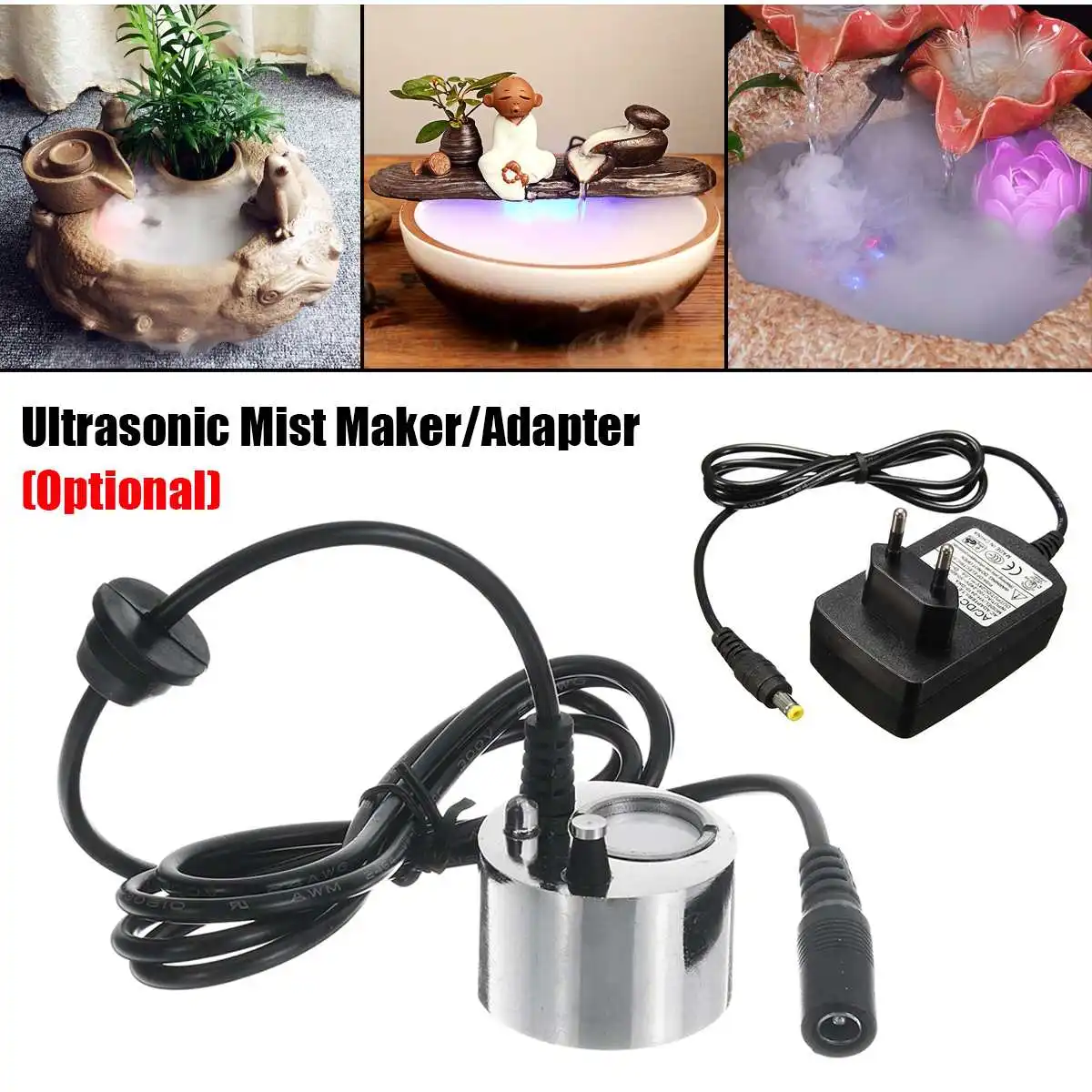 LED Ultrasonic Mist Maker Fogger Water Fountain Pond Atomizer Air Humidifier 