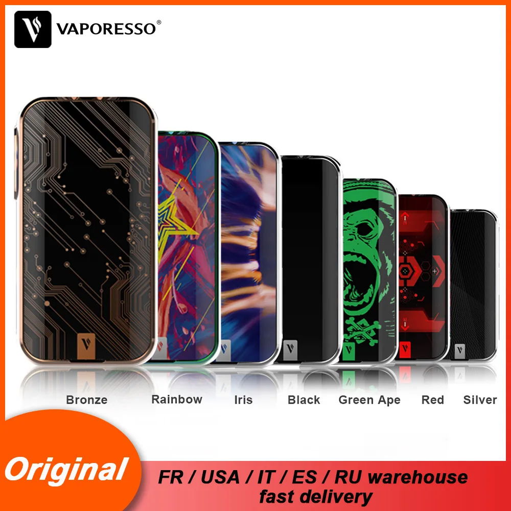 В наличии Vaporesso Luxe 220 Вт электронная сигарета Mod fit SKRR бак Vaporesso TC поле Mod 510 Pin распылитель с 2 дюймов Дисплей