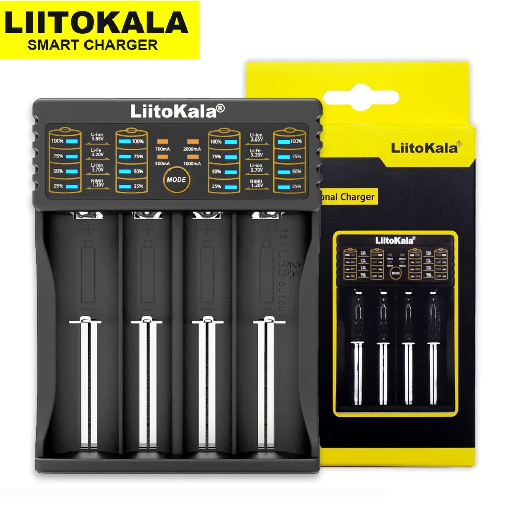 Liitokala Lii-402 Lii-202 100 18650 зарядное устройство 1 2 V 3 7 85 AA/AAA 26650 10440 16340 NiMH литиевая батарея