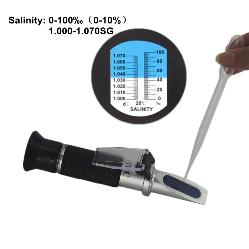 0-10% Aquarium Salinity Refractometer Hydrometer 1.000-1.040SG Refratometro Salt Sea Water Meter Mornitor Tester Professional |