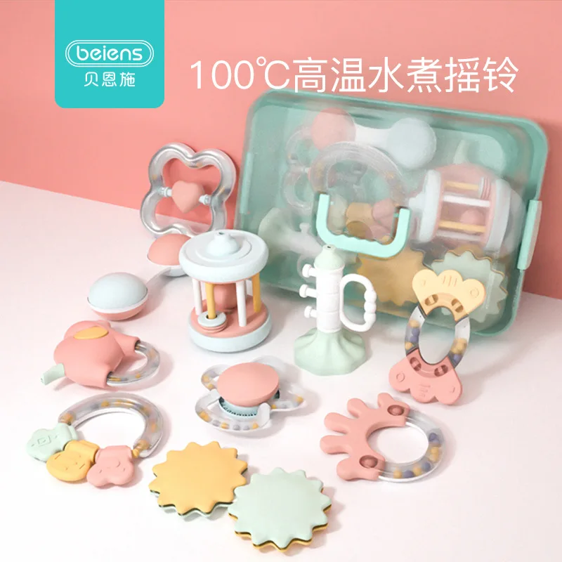 Baby puzzle teether rattle toy, can be boiled and sterilized at high temperature, the best portable toy for infants 0-12 months Baby puzzle teether rattle toy, can be boiled and sterilized at high temperature, the best portable toy for infants 0-12 months