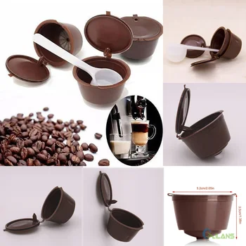 

1Pcs/4Pcs Reusable Coffee Capsules Cup Filter For Dolce Gusto Coffee Machines 6 Colors