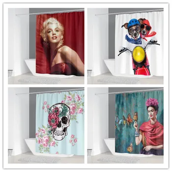 

2020 Eco-friendly Shower Curtain High Quality Waterproof Bathroom Curtain With 12 Hooks 150*180&180*180