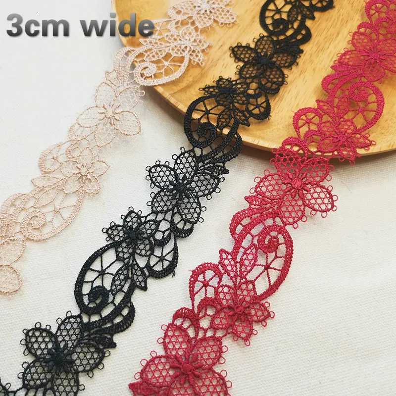 

Delicate Water Soluble Embroidery Flower Lace Ribbon DIY Clothes Neckline Cuff Skirt Hem Hat Bag Shoulder Strap Trim Accessories