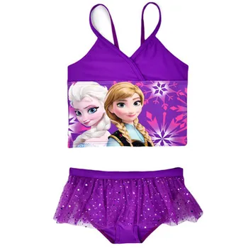 

Two Pieces Baby Girls Bathing Suit Elsa Anna 2020 Swimsuit Children's Swimwear Bikini Set Kids Cartoon Swimwear