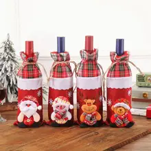 Рождественская Крышка для бутылки вина, сумка для вина с вышивкой, набор для бутылки вина, принадлежности для украшения стола, рождественские детали, сумки longchampagn