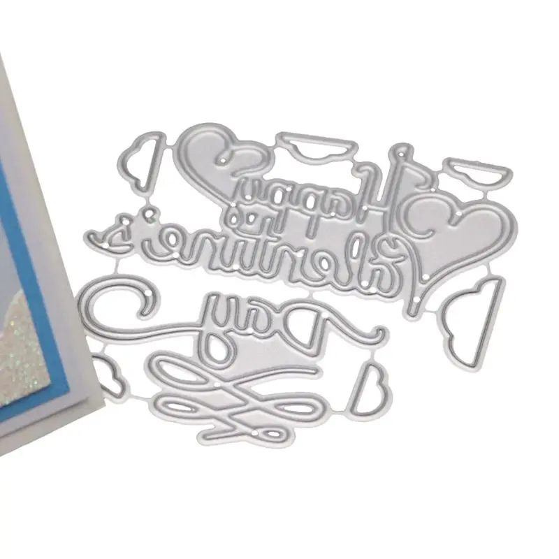 

Happy Valentine's Day Metal Cutting Dies Stencil DIY Scrapbooking Album Stamp Paper Card Embossing Decor Craft