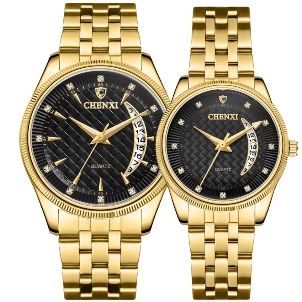 

CHENXI Hot Fashion Creative Watches Women Men Quartz Watch Golden lovers' Wristwatches Luxury Clock Brand Watches relojes hombre