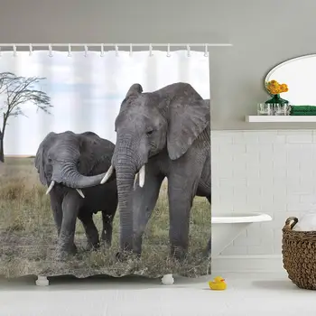 

National Park Tanzania Shower Curtain - Decorative Polyester Fabric Shower Curtain (60 x 72 inch)
