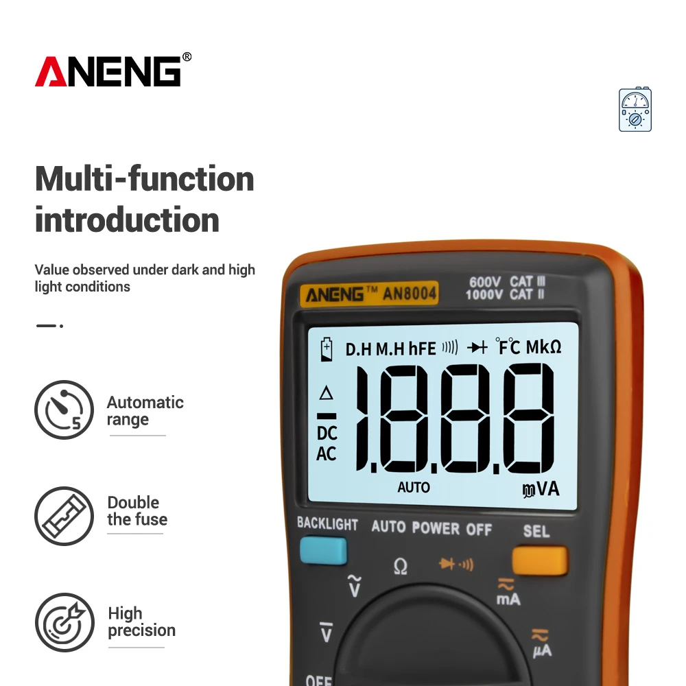 Цифровой мультиметр ANENG AN8004 измеритель емкости и индуктивности с ЖК