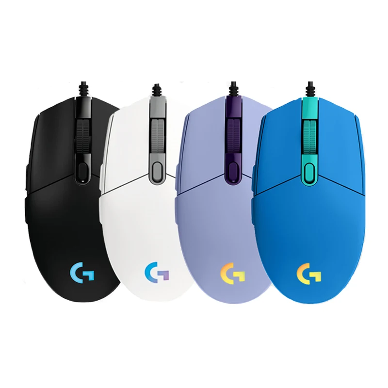 Проводная игровая мышь Logitech G102 с подсветкой USB-интерфейс цвет черный/белый |