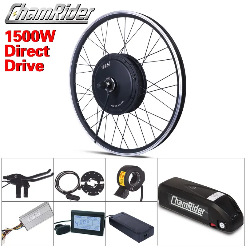US $617.33 Free Shipping 1500W Ebike Electric Bike Conversion kit Driect Drive Motor MXUS 48V 52V 13AH 17AH Hailong Battery LCD