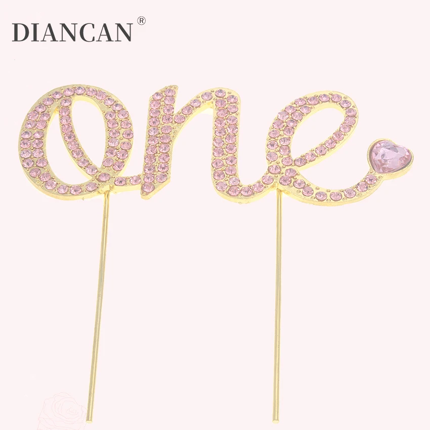 

Rhinestones Cake Topper Decorations Love Gift Metal Zinc Alloy Material Cakes Decoration Tools for Weddings