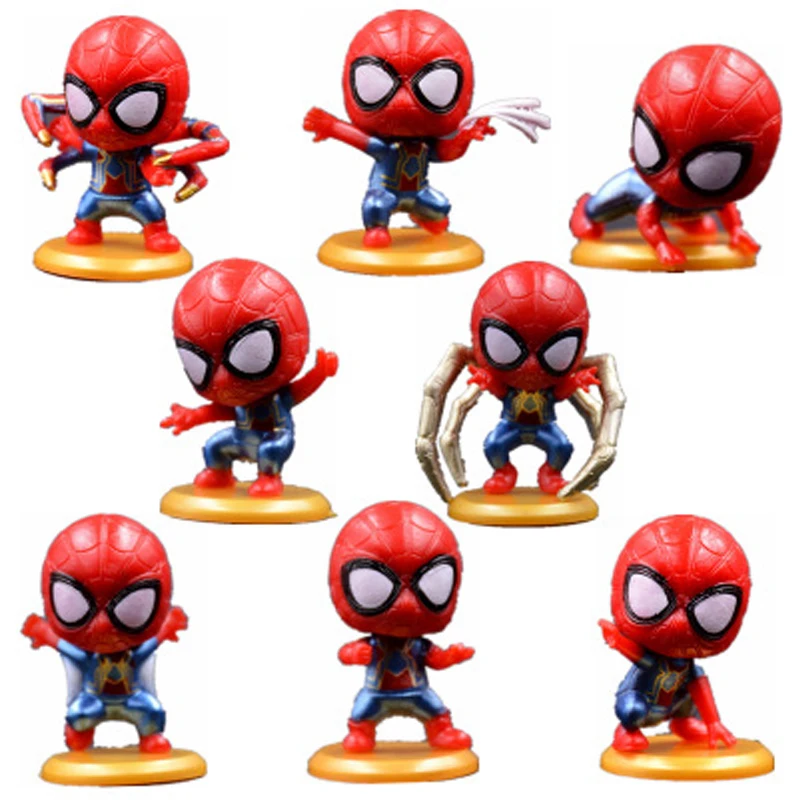 MARVEL8pcs Q &quotЧеловек-паук&quot экшн карта торт украшения расположение Человек-паук