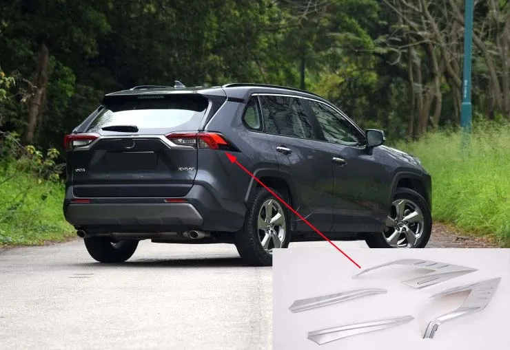 

Chrome ABS Rear Tail Light Lamp Cover Trim For 2019-2020 Toyota RAV4 (4PCS)