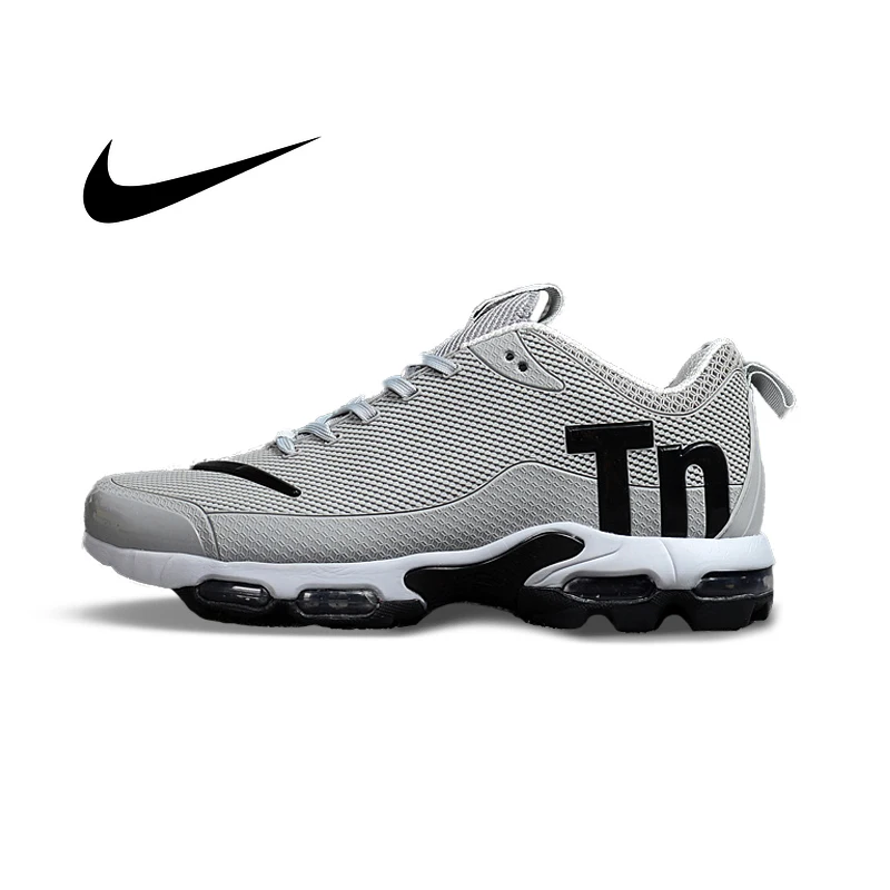 Оригинальные мужские кроссовки для бега NIKE AIR MAX PLUS TN Серые кроссовки сетчатые дышащие легкие Нескользящие амортизационные прочные