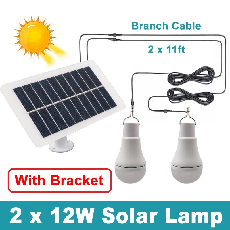 Branch 2pcs X 5W 7W 9W 12W Solar Light LED Outdoor Charge Bulb Hanging Courtyard Garden Solar Led Camping Lamp Indoors solar lantern lights Solar Lamps