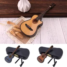 10 см масштаб классическая деревянная цветная Модель гитары DIY декорации Аксессуары Лучший обучающий подарок детские игрушки brinquedos игрушки