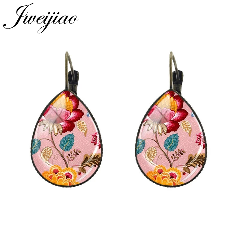 Clip Water Drop Earring Antique Clip Earrings Glass Art Clip