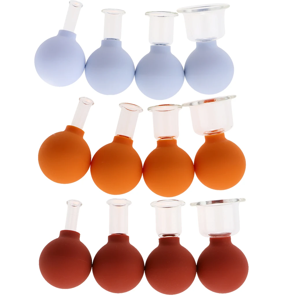 

Pack of 4 Glass Massage Vacuum Cupping Cups Kit for Myofascial Release Shoulder Back Neck Deep Tissue Muscle