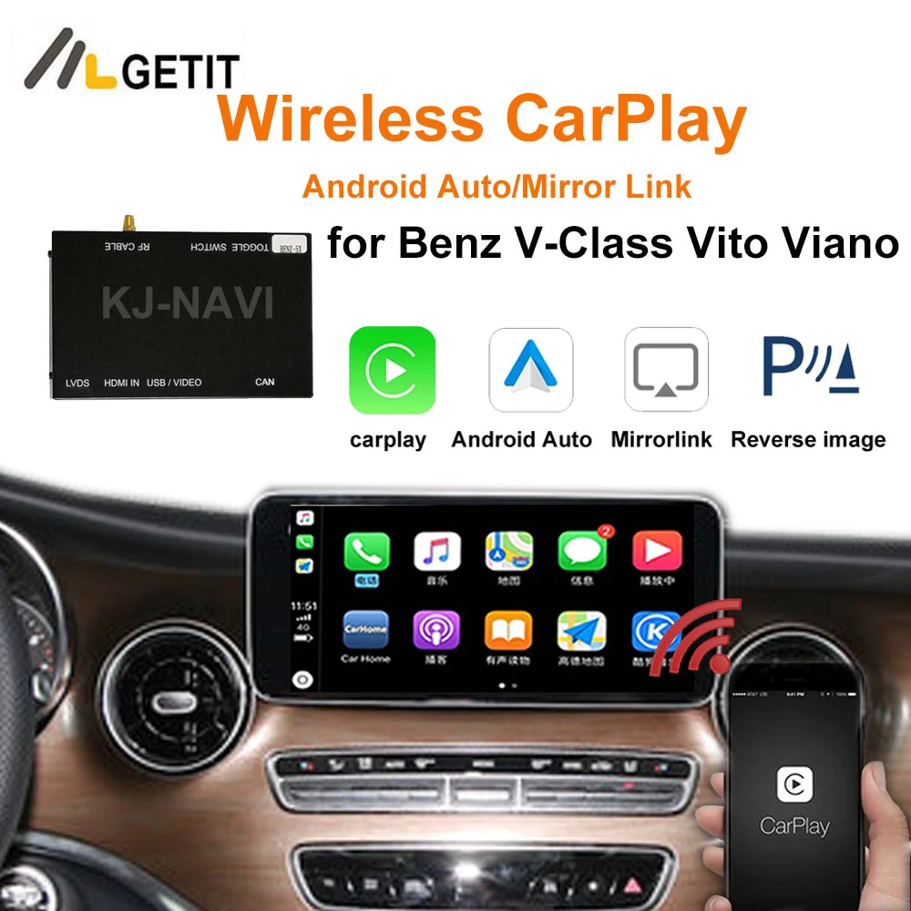 Wireless Carplay With Mirror Link Airplay Car Play Functions For Mercedes Benz V Class W447 2014 2018 Vito Viano Car Multimedia Player Aliexpress