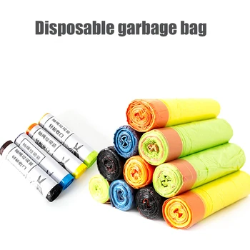 

15pcs/roll Disposable Thicken Garbage Bag Extra-Thick Plastic Drawstring Trash Bag Drawstring Kitchen Trash Storage Bags