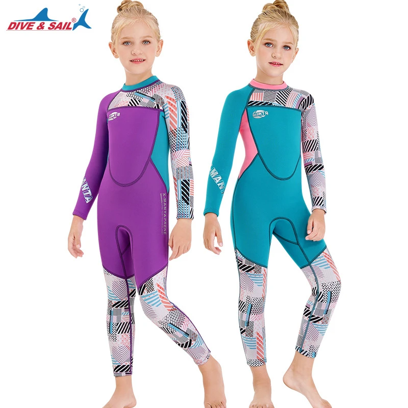 Girls Teen Age Kids 2 5mm One Piece Wetsuit Diving Suit For Age 6 16 Wetsuit Aliexpress