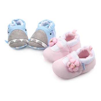 

Baby Boys Girls First Walke Shoes Newborn Cartoon Anti-Slip Cotton Plush Shoes Spring Autumn Warm Crib Shoes Toddler Soft Soled