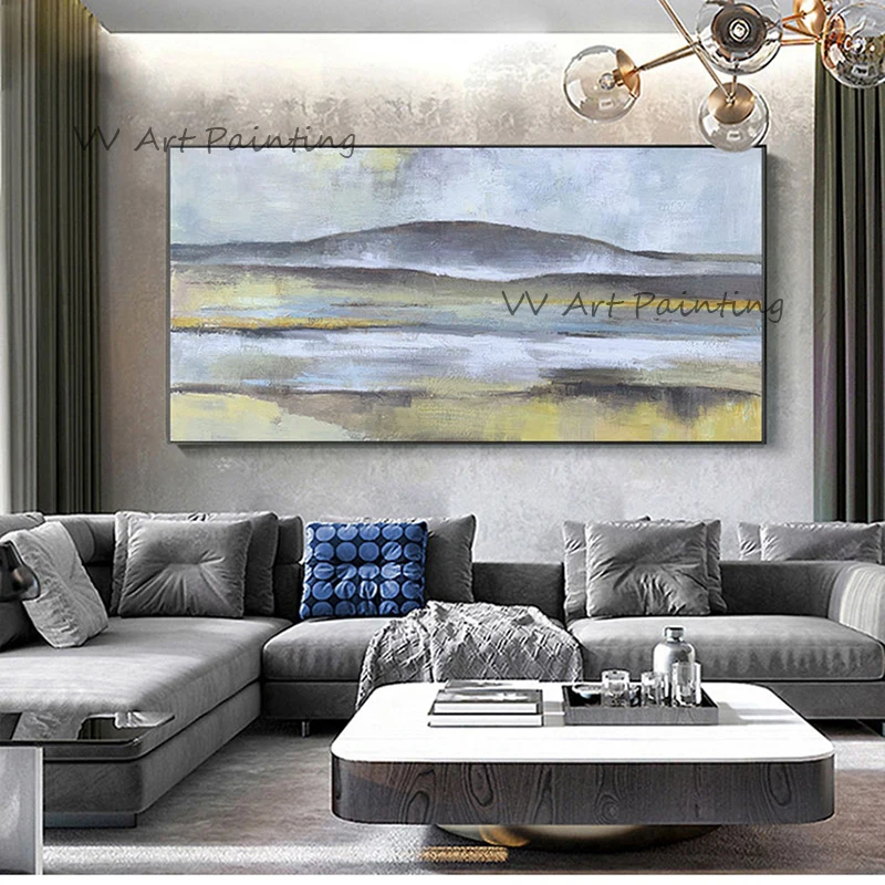 

Пейзаж ручной работы, картина маслом, цветная Гора, Настенная картина, современный постер для гостиной, картины на холсте для украшения дома