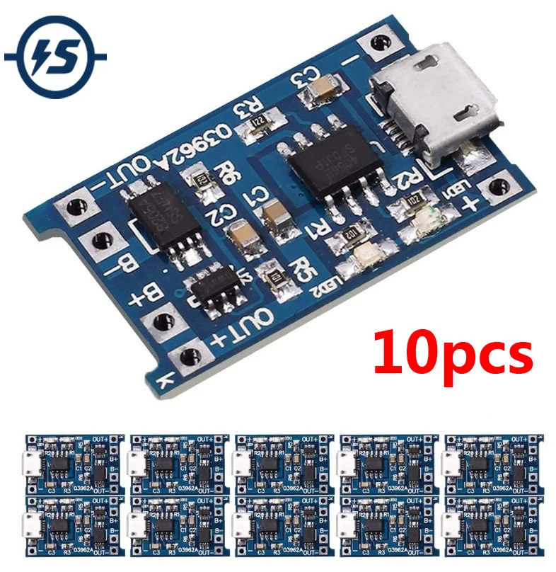TP4056 TENSTAR робот зарядное устройство Модуль + USB Micro 18650 литиевая батарея Защитная