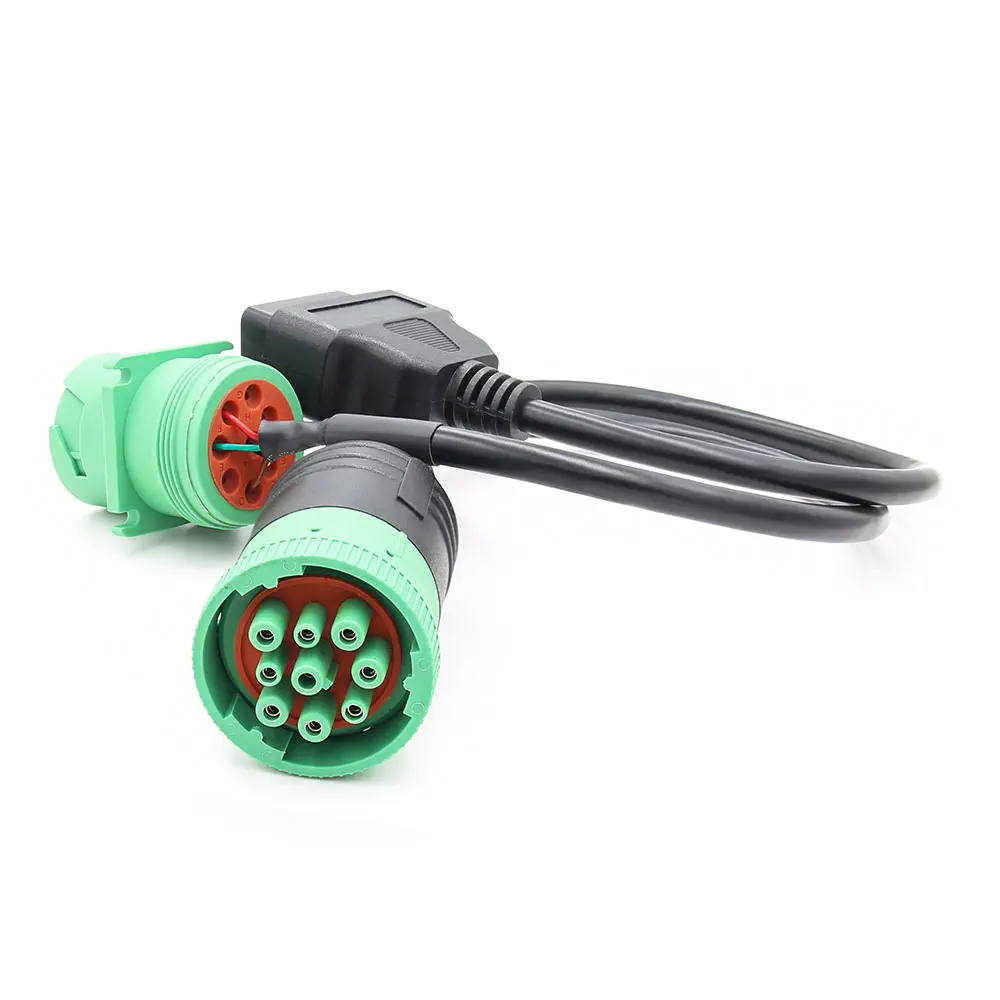 Для J1939 9 Pin в OBD2 16 Pin Интерфейс Преобразованный кабель грузовик y-кабель адаптер obd в obd 2