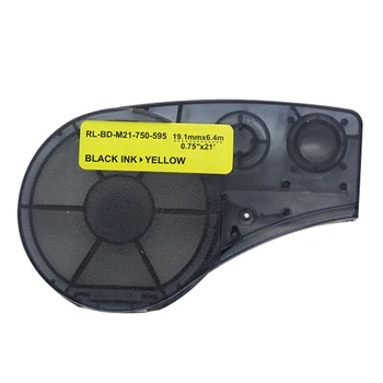 

10PCS New Label Tape for M21-750-595 Black on Yellow 19.1mm Width Compatible for BMP21-PLUS IDPAL for LABPAL Label Printer