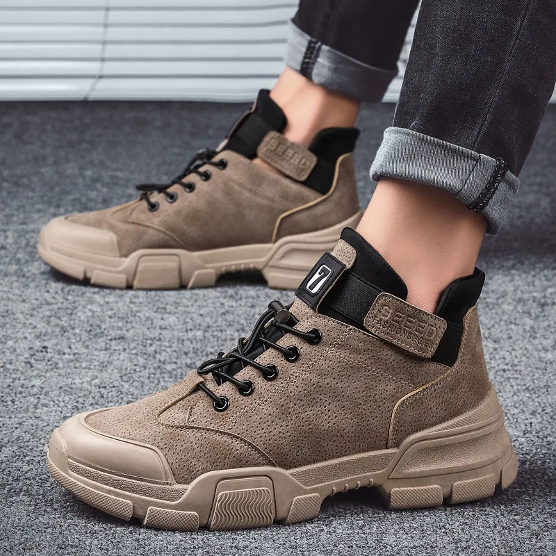 

2019 New Style Autumn Men's Shoes Korean-style Versatile Short Boots England Casual Martin Boots Men Work Shoes Mid-top Trendy S