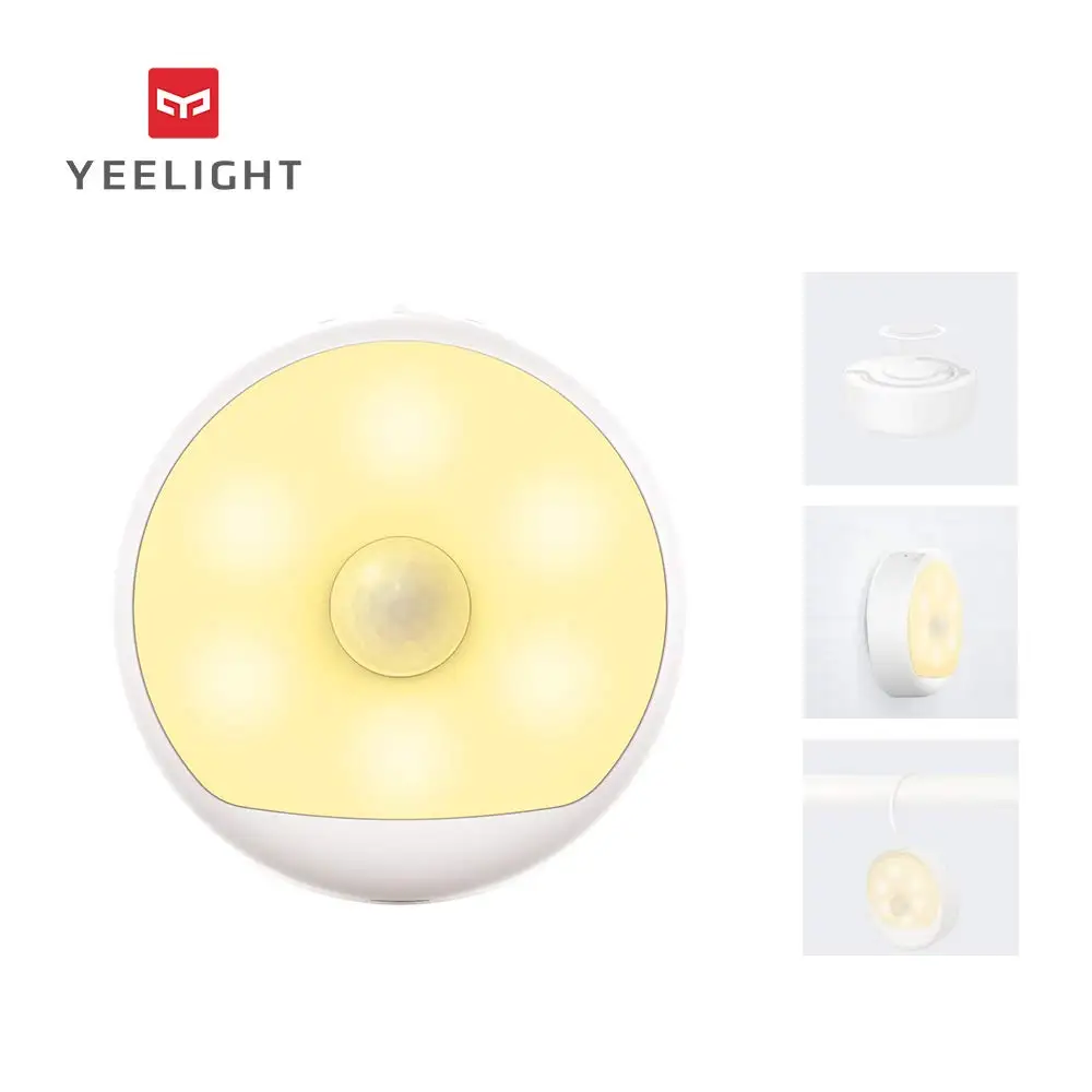

Yeelight Rechargeable Motion Sensor LED Bedroom Bedside Night Light Closet Tap Wall Light with Lithium Battery Wireless Tap Lamp