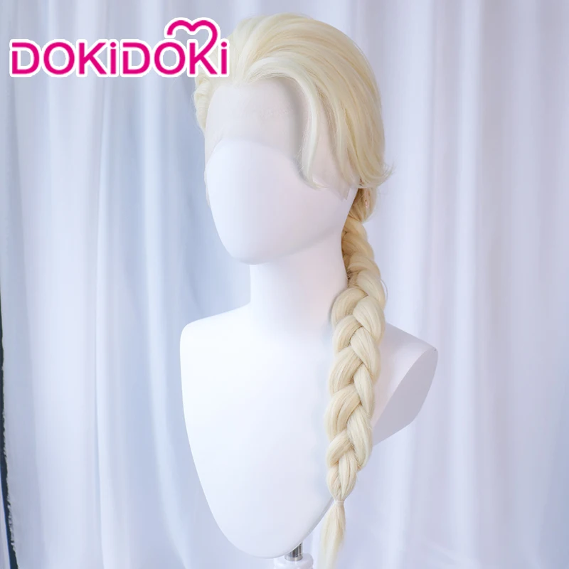 DokiDoki Эльза Косплей парик для женщин светлые волосы термостойкие из