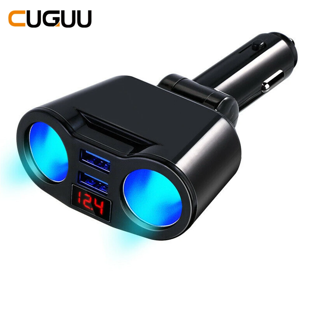 

Car Charger 2 USB Ports For iPhone XR Fast Charging USB Car Cigarette Lighter Socket Charger Splitter Adapter Quick Phone Charge