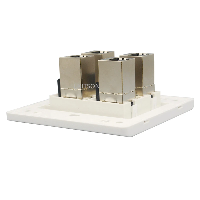 Tomada de Parede Feminina Placa Facial 86x86 mm Cor Branca com Portas Protetoras Cat6 para Soquete de Rede - Imagem 5