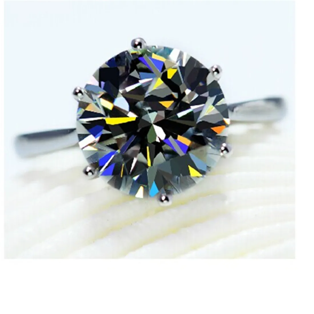 Тестовое положительное серебряное кольцо с сердечками и стрелами Moissanite 4CT