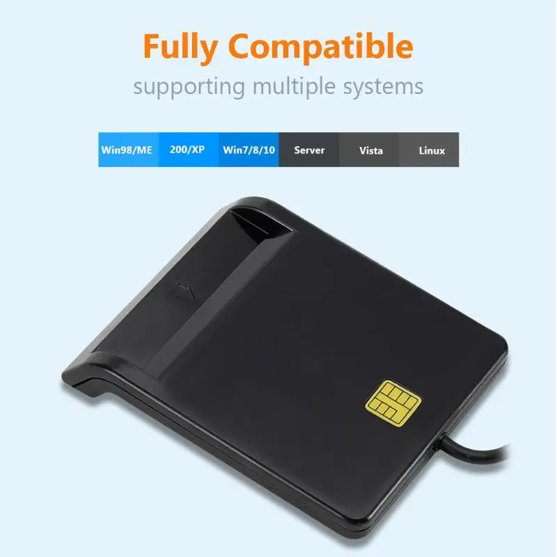 Portable USB Smart Card Reader For DNIE ATM CAC IC ID Bank Card SIM Card Reader Cloner Connector for Windows Linux Android Phone