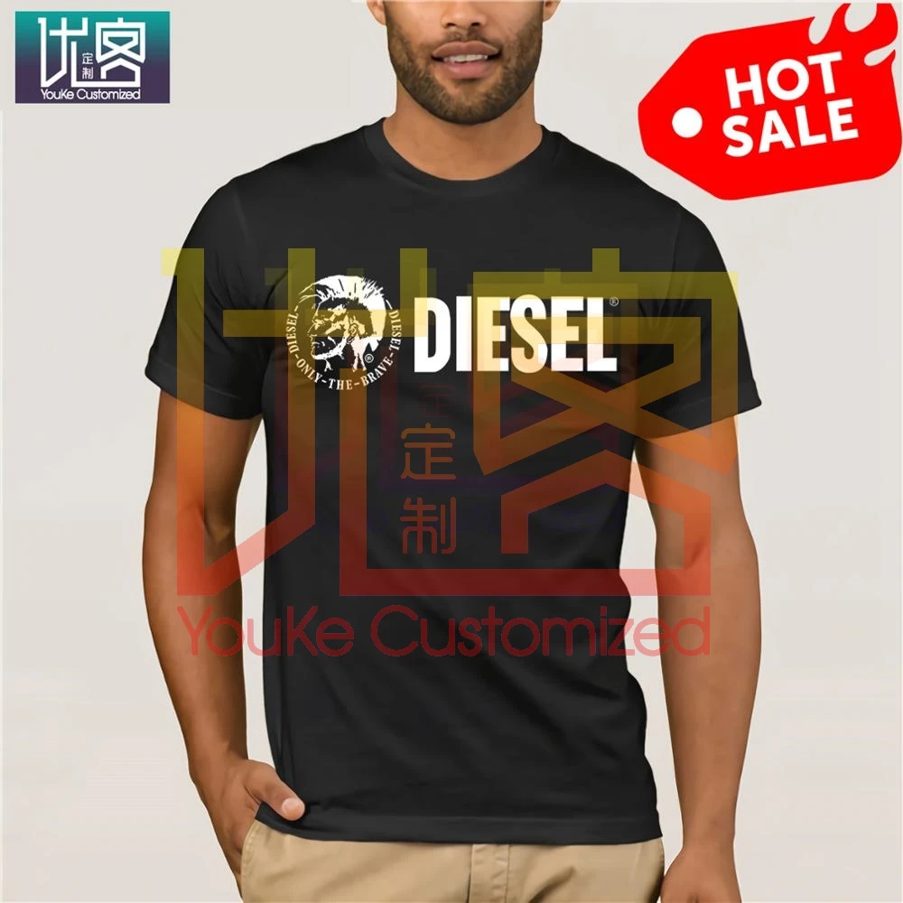 

DIESEL Fashion men free shipping Men's T-shirt Simple Short Sleeve Street men new Casual Tees 100% Cotton Clothes T Shirt