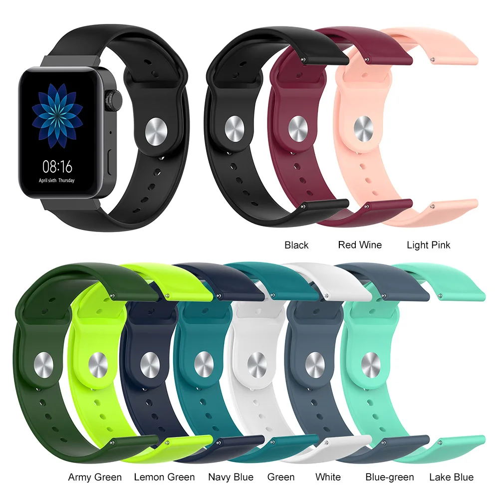 Цветной мягкий силиконовый спортивный ремешок 18 мм для часов Apple Watch | Электроника