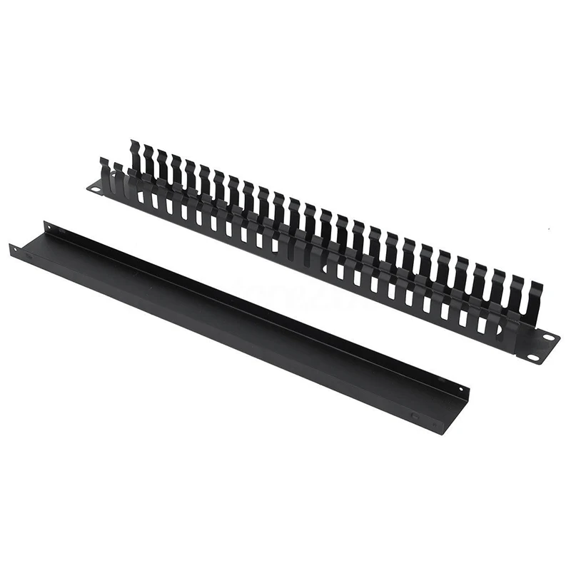 

1U Horizontal Rack Mount Cable Management Unit Panel Metal +Plastic 19" Rack cabinet network cable management distribution frame