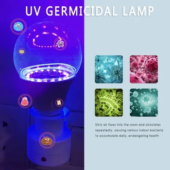 

2Types UV Lamp Quartz Germicidal Disinfection CFL Ozone LED Light Bulb Ultraviolet Sterilizer For Home Family Healthy Lamp Uvc